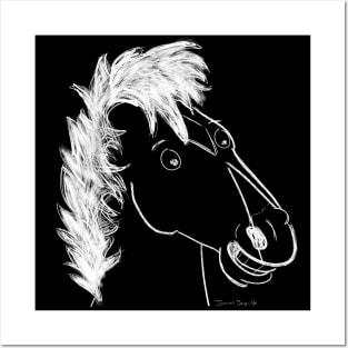 Portrait of A Horseman - White Posters and Art